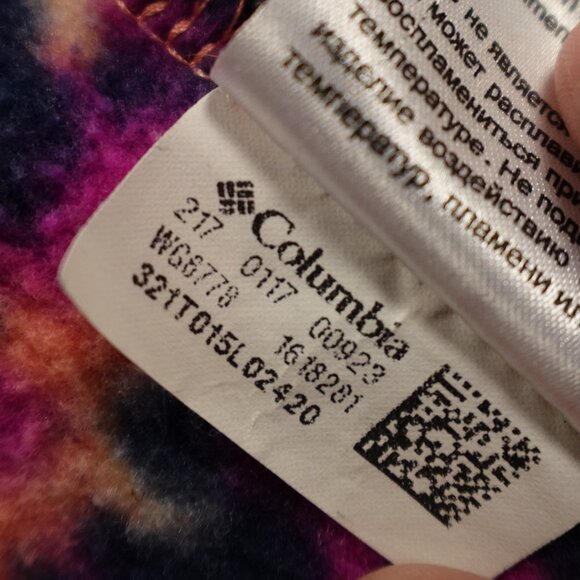 Columbia Benton Springs II Printed Fleece Jacket Girls’ XS Pink Multi Outdoor - Picture 11 of 11